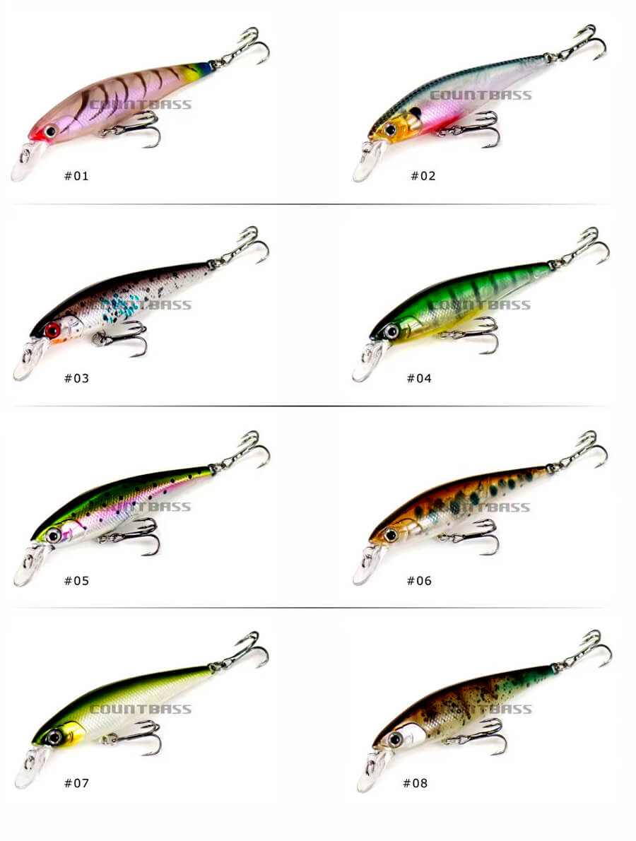 Лучшие воблеры на ночного судака Копия Jackall Squad Minnow 65 расцветки