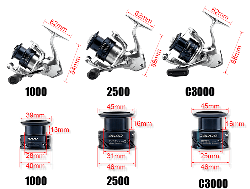 Катушка Shimano Nexave размеры